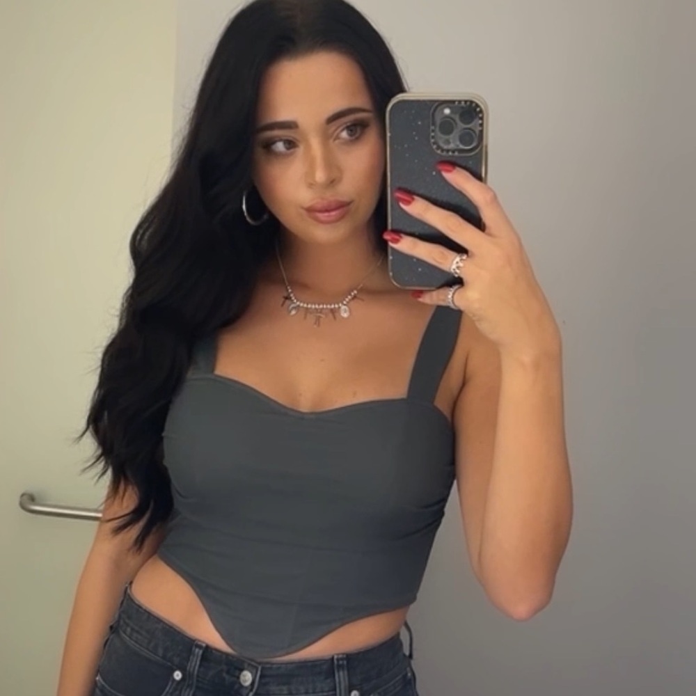 Gray corset crop